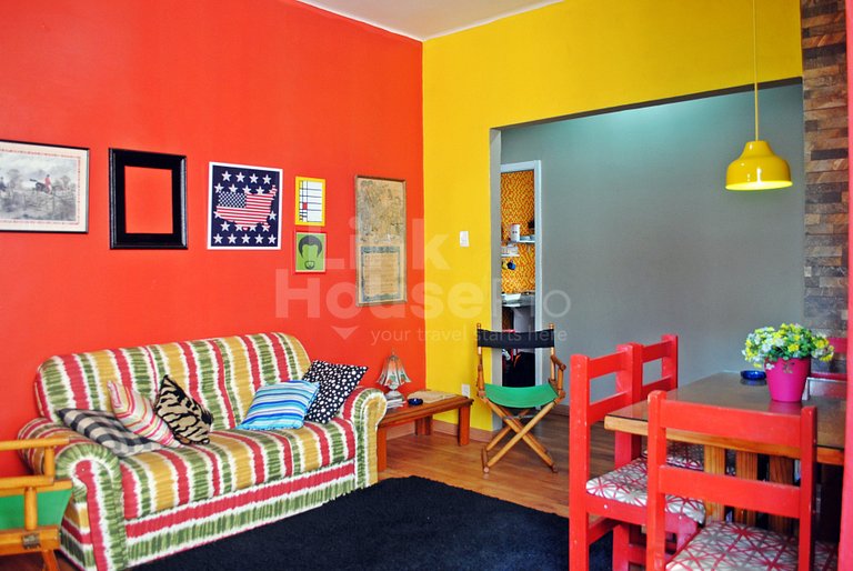 Linkhouse - COLORIDO E ACONCHEGANTE APARTAMENTO NO CORAÇÃO D