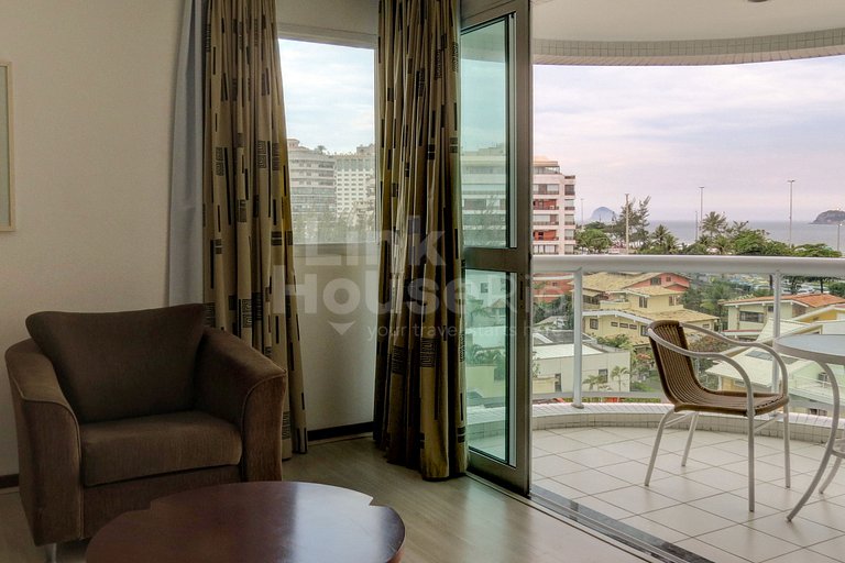 Linkhouse Rio: SEU FLAT COM VARANDA E VISTA NA QUADRA DA PRA