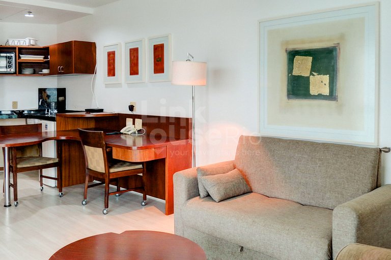 Linkhouse Rio: SEU FLAT COM VARANDA E VISTA NA QUADRA DA PRA