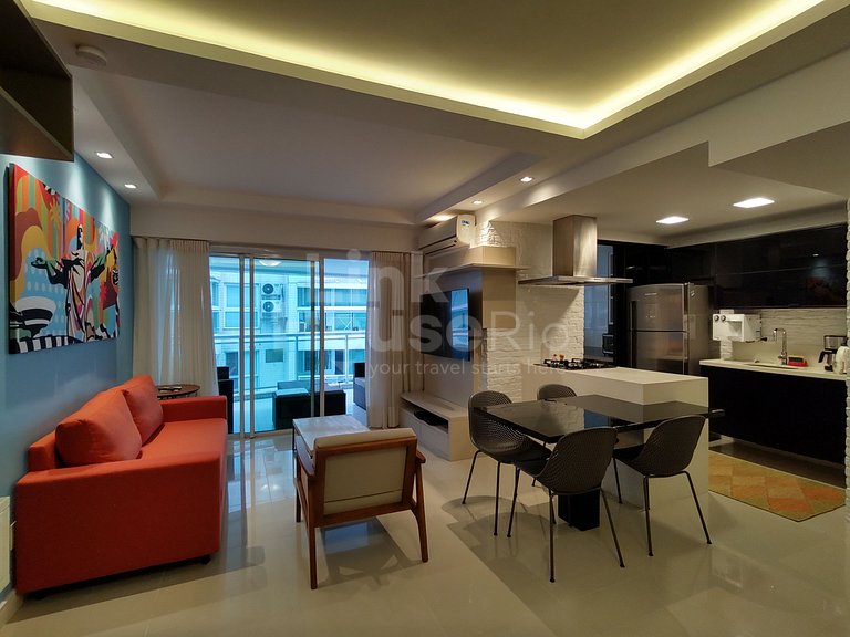 Lanai Apart Hotel, Flat Moderno com Vista Mar no Posto 2 da