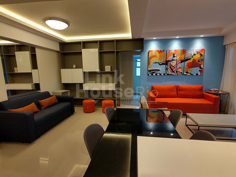 Lanai Apart Hotel, Flat Moderno com Vista Mar no Posto 2 da