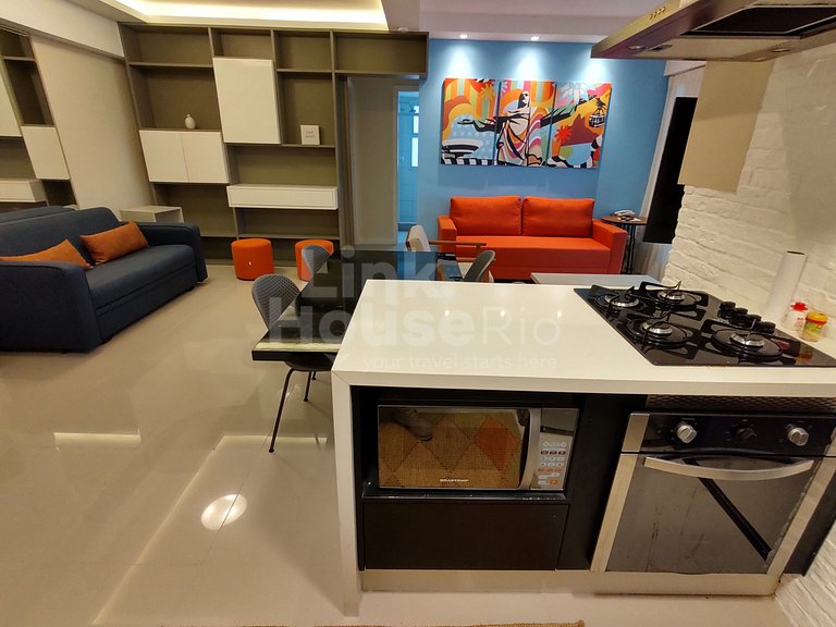 Lanai Apart Hotel, Flat Moderno com Vista Mar no Posto 2 da
