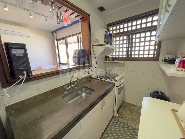 Apart Hotel Barra Leme com Vista Maravilhosa e 2 Qts B1-003